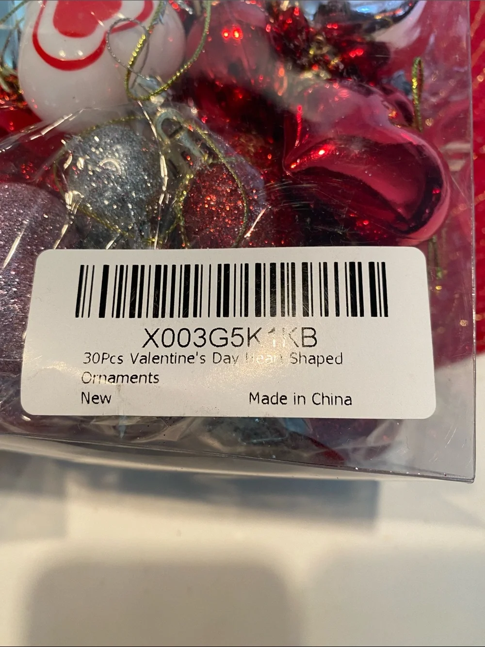 NIP Set of 3 Packages Valentines Day Heart Ornaments